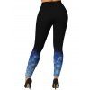 Christmas Cute Snowman Snowflake Print Long Sleeve T-shirt And High Waist Skinny Leggings Outfit - Bleu profond S | US 4