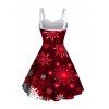 Mini Robe Chemise de Noël Flocon de Neige Panneau en Fausse Fourrure à Volants - Rouge XXXXXL | US 20