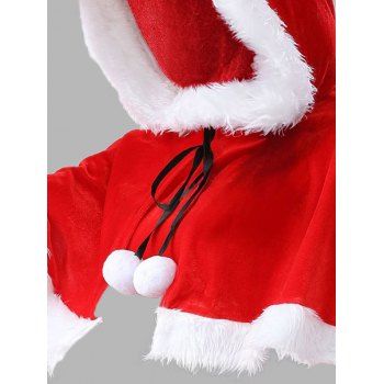 Christmas Cape Cloak Santa Claus Party Performance Velvet Hooded Shawl