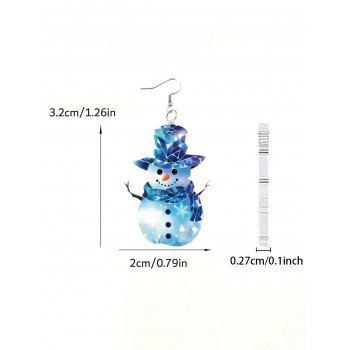 Christmas Double-Sided Snowman Acrylic Dangle Earrings