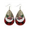 Boucles D'Oreilles en Cuir Motif Goutte D'Eau et Sapin de Noël - multicolor D 