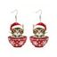 Boucles D'Oreilles en Acrylique Motif Adorable Chat et Flocon de Neige de Noël - multicolor A 