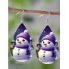 Boucles D'Oreilles Double-Face en Acrylique Motif Bonhomme de Neige - multicolor A 