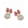 Boucles D'Oreilles de Noël Décoration Boule avec Nœud Papillon en Faux Strass - multicolor A 