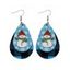 Boucles D'Oreilles en Cuir Motif Goutte D'Eau et Sapin de Noël - multicolor D 