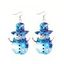 Boucles D'Oreilles de Noël Pendantes Bonhomme de Neige en Acrylique - multicolor A 