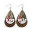 Boucles D'Oreilles en Cuir Motif Goutte D'Eau et Sapin de Noël - multicolor D 