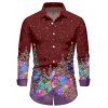 Chemise Décontractée Sapin de Noël Bandoulière Boutonnée - Rouge foncé 5XL