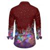 Chemise Décontractée Sapin de Noël Bandoulière Boutonnée - Rouge foncé 5XL