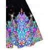 Mini Robe Arbre de Noël Brillant Imprimé avec Fausse Fourrure - multicolor XXXXXL | US 20