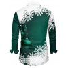 Chemise Décontractée Flocon de Neige et Boule Imprimés à Manches Longues - Vert profond 4XL