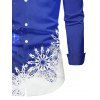 Chemise Décontractée Flocon de Neige et Boule Imprimés à Manches Longues - Bleu 2XL