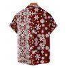 Christmas Snowflake Print Belted Dress and Short Sleeve Button Up Shirt Outfit - Rouge foncé S | US 4