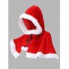 Châle Cape à Capuche en Velours Motif Père Noël Vêtements de Fête - Rouge 