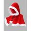 Châle Cape à Capuche en Velours Motif Père Noël Vêtements de Fête - Rouge 