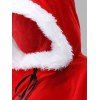 Châle Cape à Capuche en Velours Motif Père Noël Vêtements de Fête - Rouge 