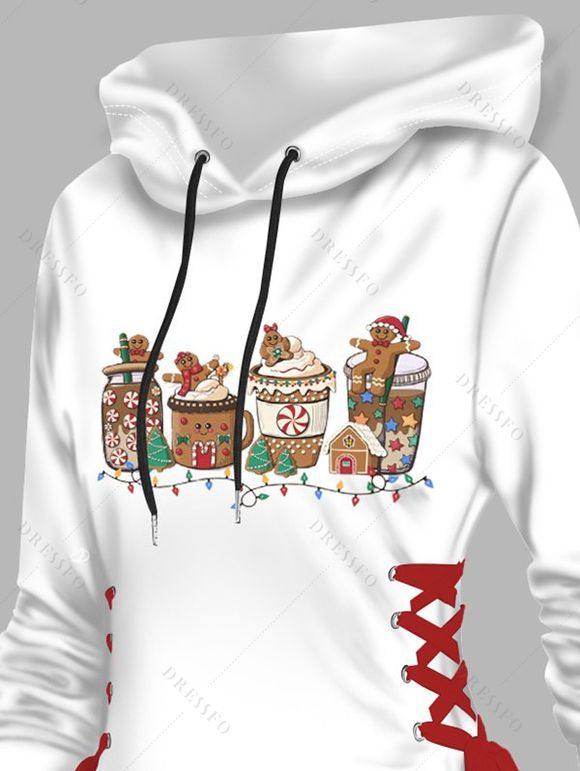 Mini Robe Ligne A à Capuche à Manches Longues à Lacets - multicolor S | US 4