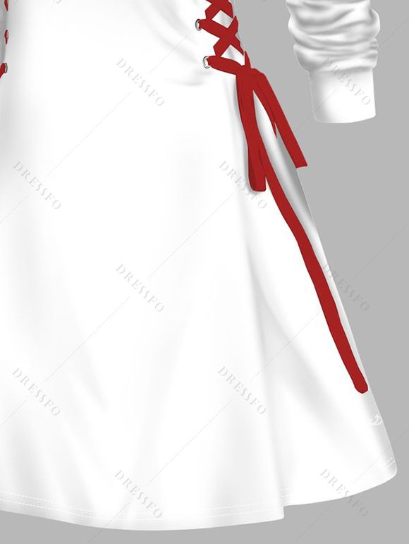 Mini Robe Ligne A à Capuche à Manches Longues à Lacets - multicolor S | US 4