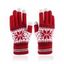 Gants D'hHiver à Ecran de Flocon de Neige de Noël - Rouge 