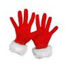 Gants de Soirée de Noël à Bordure en Fausse Fourrure en Velours - Rouge 