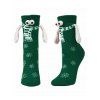 Chaussettes Mi-Mollet de Noël Magnétique Œil Design 2 Paires - multicolor A 