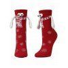 Chaussettes Mi-Mollet de Noël Magnétique Œil Design 2 Paires - multicolor A 