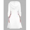 Mini Robe Ligne A à Capuche à Manches Longues à Lacets - multicolor XXL | US 14