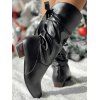 Low Heel Round Toe Warm Back Tie Mid-Calf Knight Boots - Noir EU 41