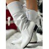 Low Heel Round Toe Warm Back Tie Mid-Calf Knight Boots - Blanc EU 43