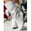 Low Heel Round Toe Warm Back Tie Mid-Calf Knight Boots - Blanc EU 43