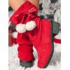 Round Toe Mid-Calf Bowknot Pom-Pom Detail Slouch Boots - Rouge EU 36