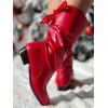 Low Heel Round Toe Warm Back Tie Mid-Calf Knight Boots - Rouge EU 43