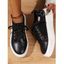 Mesh Platform Lace-Up Breathable Versatile Casual Flat Shoes - Noir EU 43