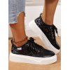 Mesh Platform Lace-Up Breathable Versatile Casual Flat Shoes - Noir EU 41