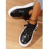 Mesh Platform Lace-Up Breathable Versatile Casual Flat Shoes - Noir EU 41