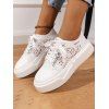 Mesh Platform Lace-Up Breathable Versatile Casual Flat Shoes - Blanc EU 43