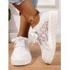 Mesh Platform Lace-Up Breathable Versatile Casual Flat Shoes - Blanc EU 43