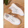 Mesh Platform Lace-Up Breathable Versatile Casual Flat Shoes - Blanc EU 43