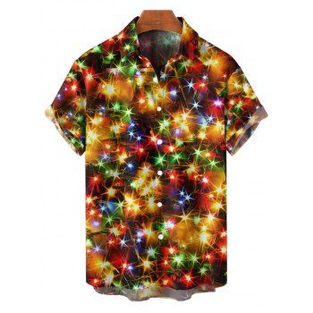 Chemise Boutonnée Colorée Etoile Imprimée Partout à Manches Courtes