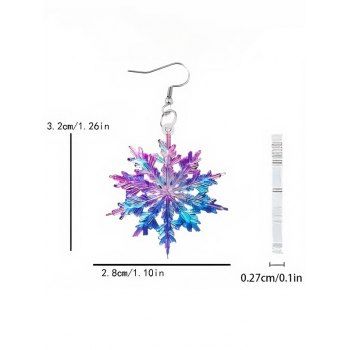 Christmas Double-Sided Acrylic Snowflake Pendant Earrings