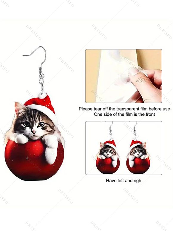 Christmas Sparkled Light Print Ruched Bust Belted Mini Dress And Faux Fur High Heeled Boots Cat Shape Drop Earrings Outfit - Rouge S | US 4