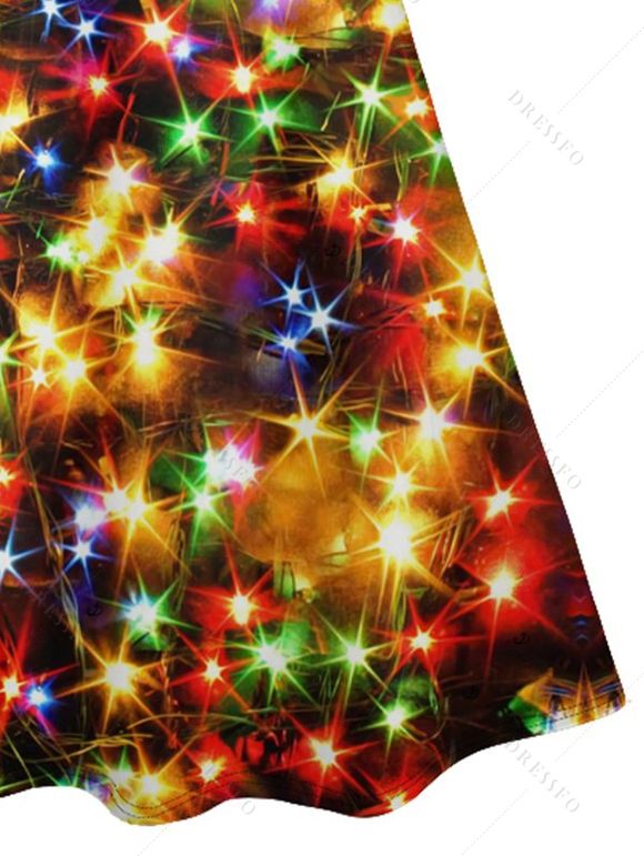 Mini Robe Ligne A Colorée Etoile Imprimée à Bretelle Fine - multicolor XL | US 12