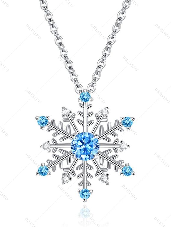 Ensemble de Boucles D'oreilles et Collier avec Pendentif Flocon de Neige en Strass - multicolor A 