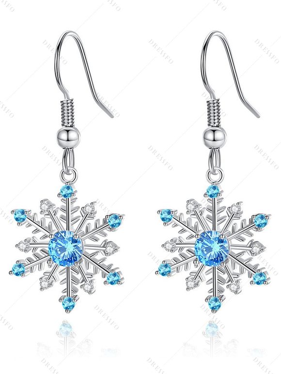 Ensemble de Boucles D'oreilles et Collier avec Pendentif Flocon de Neige en Strass - multicolor A 