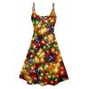 Shinny Colorful Star Print V Neck Spaghetti Strap Mini Dress And Short Sleeve Shirt Matching Outfit - multicolor S | US 4