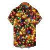 Shinny Colorful Star Print V Neck Spaghetti Strap Mini Dress And Short Sleeve Shirt Matching Outfit - multicolor S | US 4