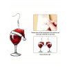 Hooded Cable Knit Arm Warmer Sweater Top Dress Set And Back Tie Mid-Calf Boots Christmas Wine Glass Drop Earrings Outfit - Rouge foncé S | US 4