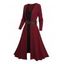 Robe 2 en 1 en tricot côtelé à manches longues et ceinture à anneau en O - Vert profond XXXXL | US 18
