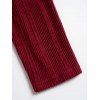 Robe 2 en 1 en tricot côtelé à manches longues et ceinture à anneau en O - Rouge foncé XXXXL | US 18