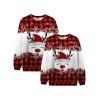 Christmas Cute Elk Snowflake Plaid Print Contrast Color Sweatshirt Two Piece Couple Set - Rouge S | US 4